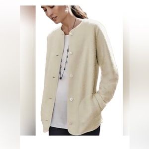 Pure Jill by J. Jill sherpa teddy cozy Jacket Moonbeam (Cream) Sz. XS